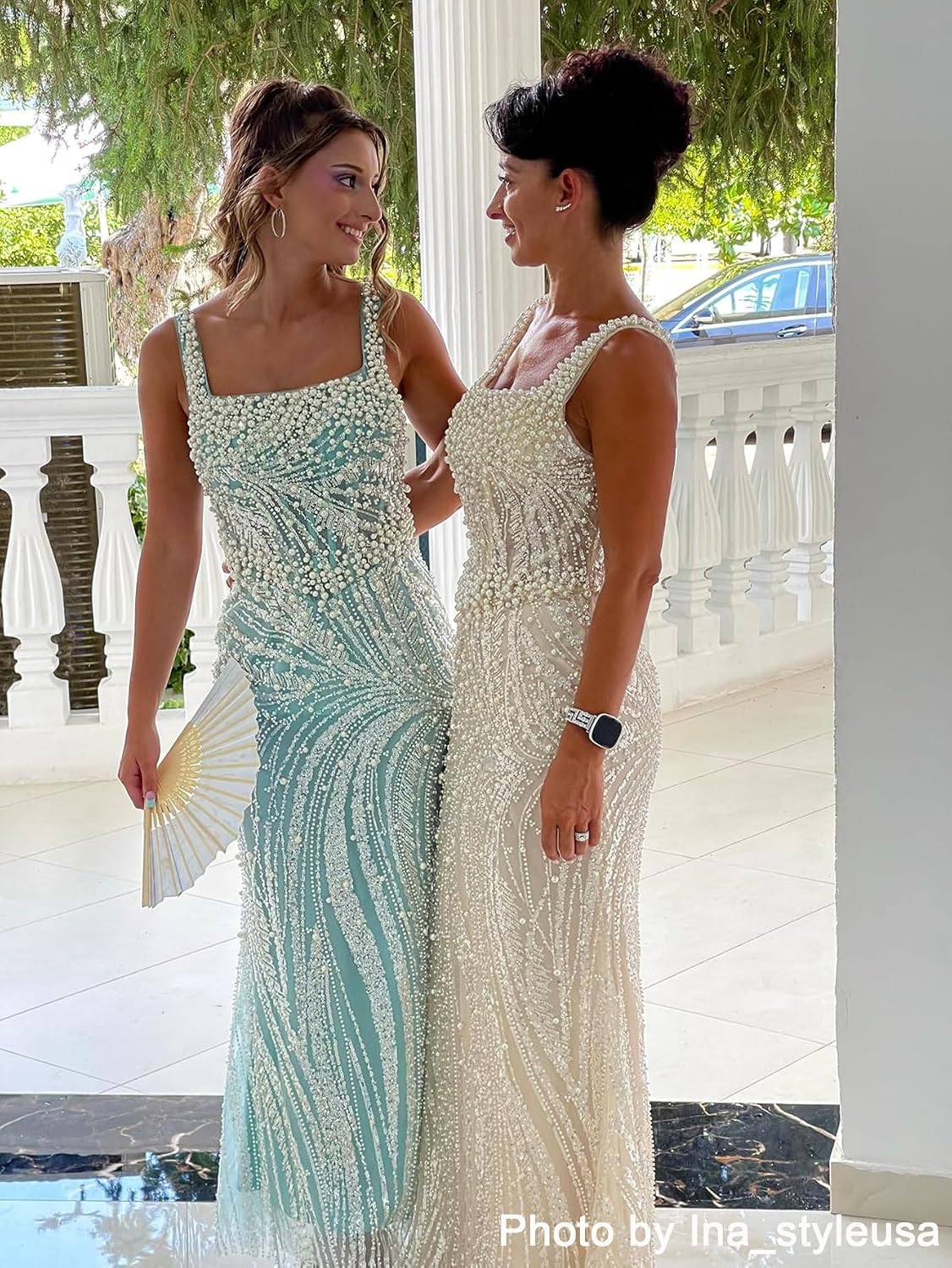 Glamorous Beaded Mermaid Evening Gown
